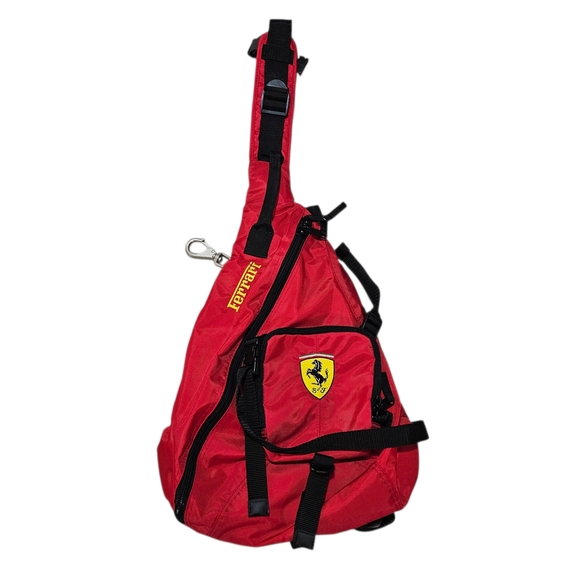 Y2k Ferrari Red Sling Bag for Men - Picture 2 of 11